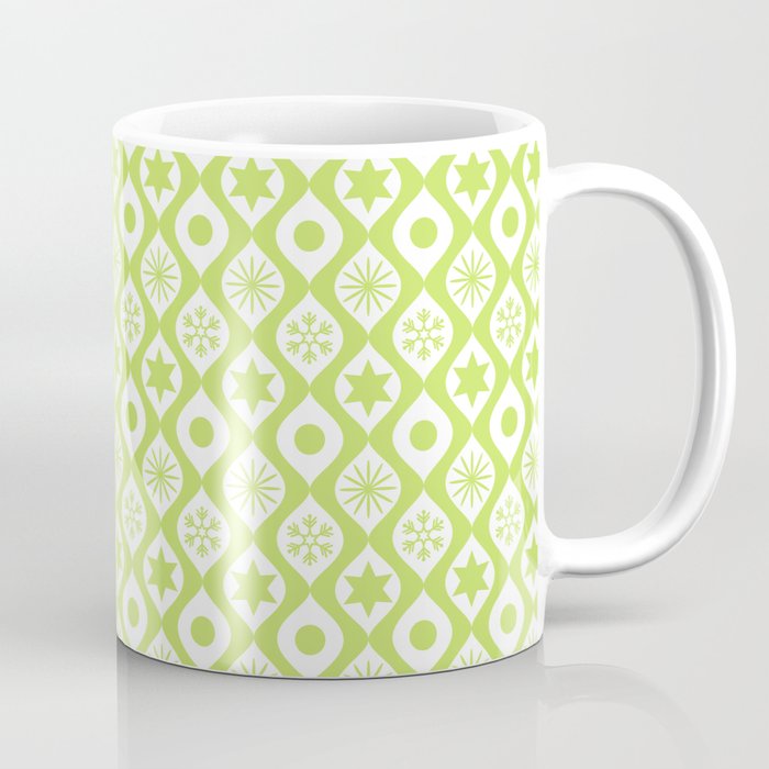 Light Green Retro Christmas Pattern Coffee Mug