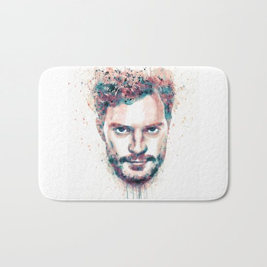 Jamie Dornan Watercolor Portrait Bath Mat