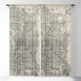 Sunrise Manor City Map - USA Vintage Map Sheer Curtain