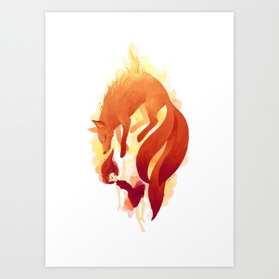 Fire Fox Art Print