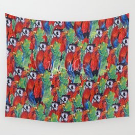 RED PARROT Wall Tapestry