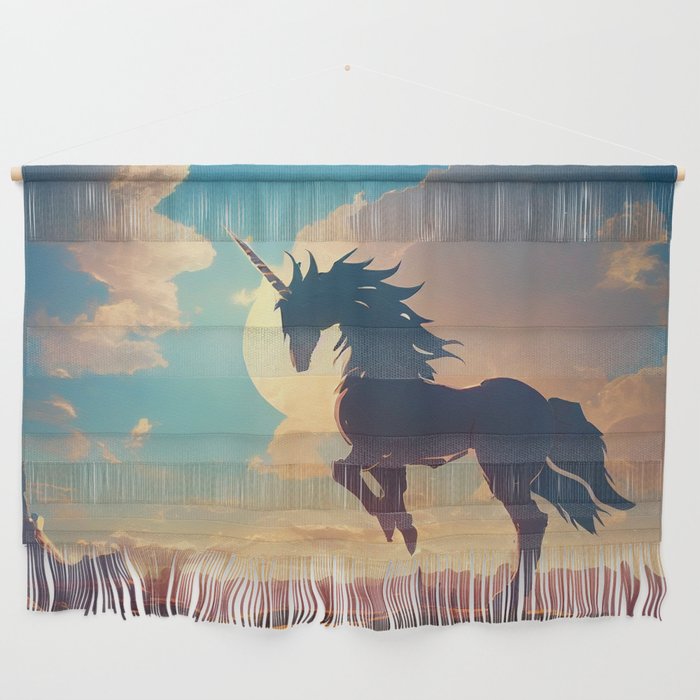 Unicorn Silhouette Landscape Wall Hanging