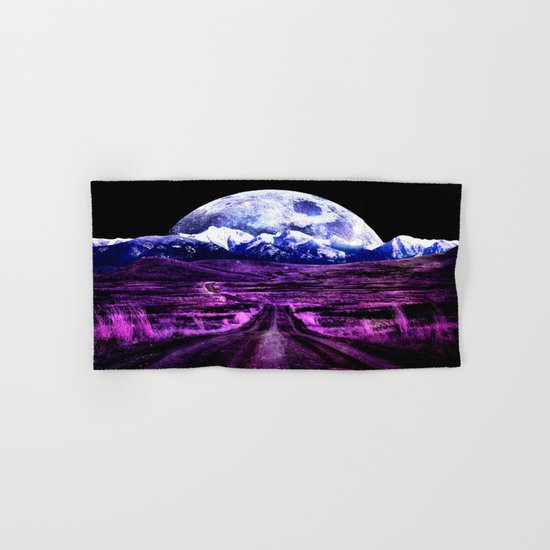 Highway to Eternity (moon mountain) Fuchsia Hand & Bath Towel
