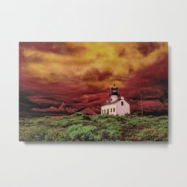 Cabrillo Lighthouse on a Stormy Day (infrared) Metal Print