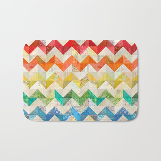 Chevron Rainbow Quilt Bath Mat