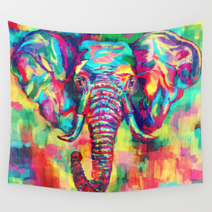 Rainbow best sale elephant tapestry