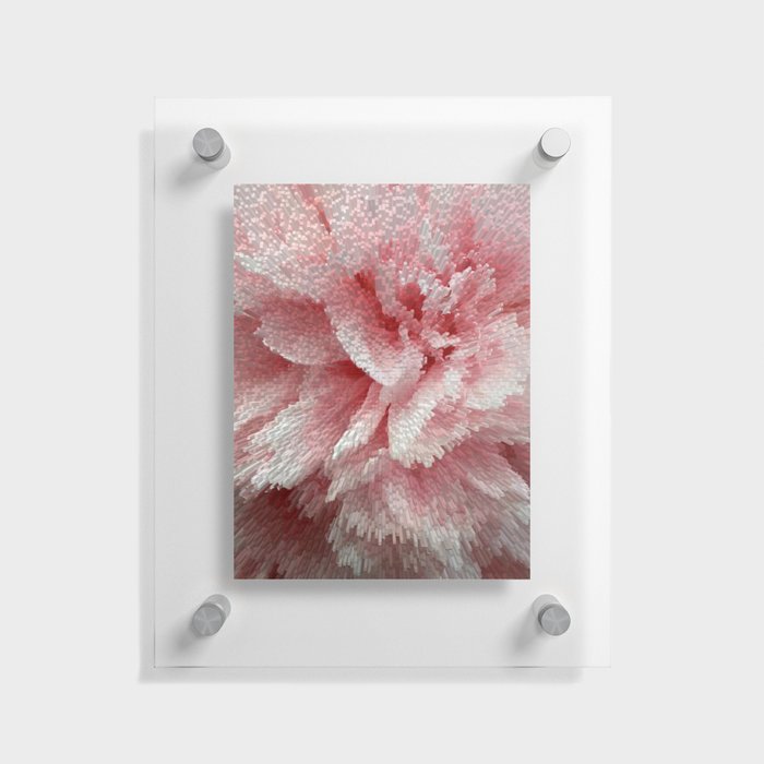 Aesthetic romantic wavy pastel pink rose petals 3D pixel art Floating Acrylic Print