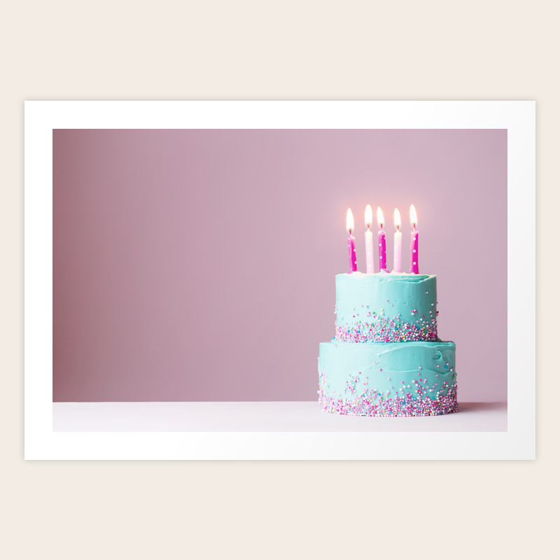 birthday cake photo print