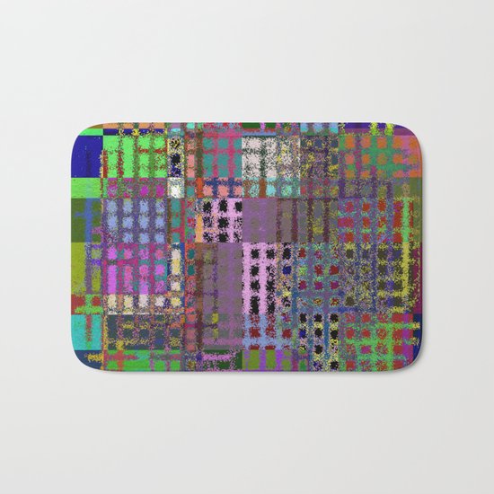 Pastel Playtime - Abstract, geometric, textured, pastel themed artwork Bath Mat