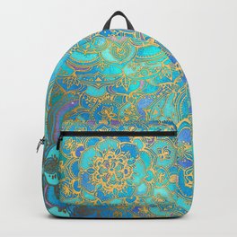 Sapphire & Jade Stained Glass Mandalas Backpack