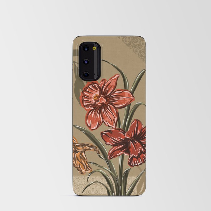 Cottagecore Flowers and Lace Collage Aesthetic - Vintage Botanical Exotic Floral Seamless Pattern Android Card Case