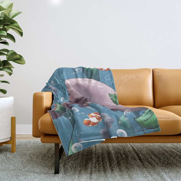Manatee Baby Throw Blanket