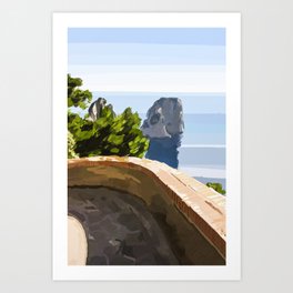 The beautiful Capri island in Italy, Naples Art Print