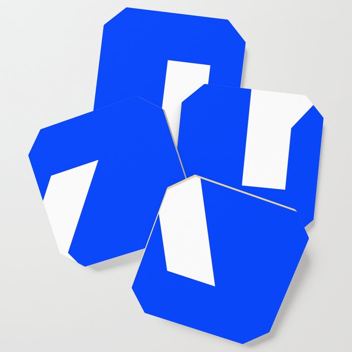 Letter K (White & Blue) Coaster