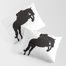 Jumping Horse Silhouette Pillow Sham