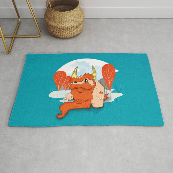 Graggy, the plump Happy Chaos Monster of Scotland Rug