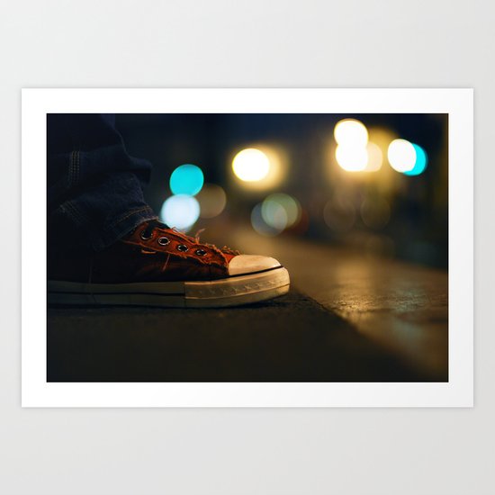 Converse All Star Night Lights Art Print