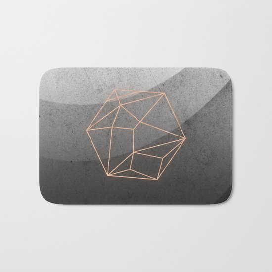 Geometric Solids on Marble Bath Mat