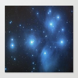 The Pleiades, an open cluster consisting of approximately 3,000 stars at a distance of 400 light years. Canvas Print