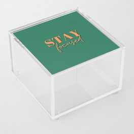 Focus, Stay focused, Empowerment, Motivational, Inspirational, Green Acrylic Box