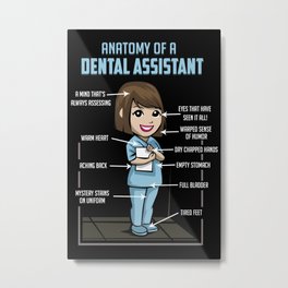 Anatomy Of A Dental Assistant Metal Print | Graphicdesign, Oral, Tooth, Excavation, X Ray, Cavity, Mouth, Dentist, Nurse, Molar 
