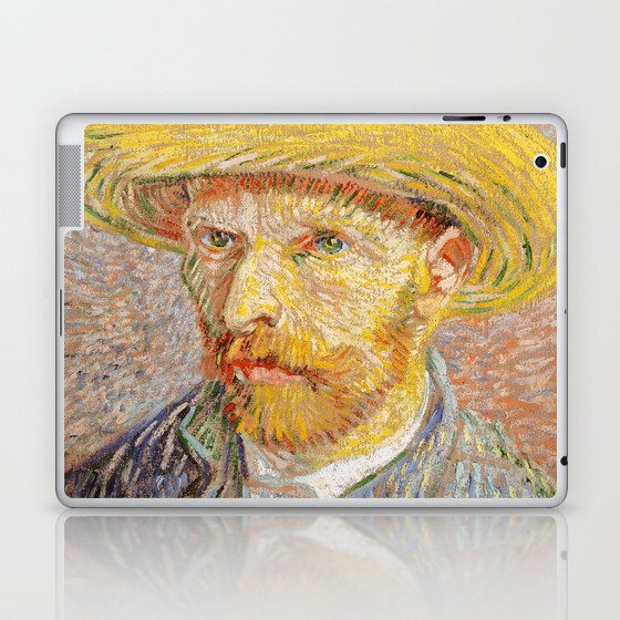 Impressionist Self-Portrait with a Straw Hat (1887) by Vincent Van Gogh Laptop & iPad Skin