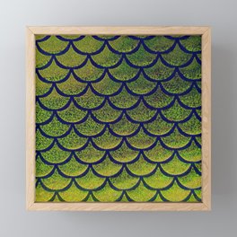 Chartreuse Cobalt Scales Framed Mini Art Print