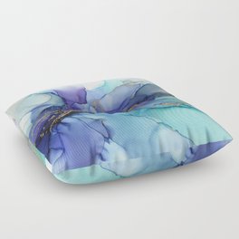 Electric Waves Violet Turquoise - Part 4 Floor Pillow