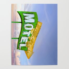 Vacation Neon - Vintage neon Sign and Dreamy Sky Poster