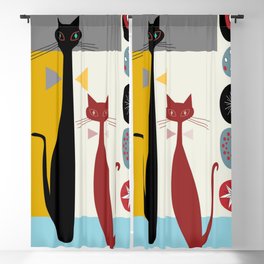 Mid-Century Modern Art Cats Blackout Curtain