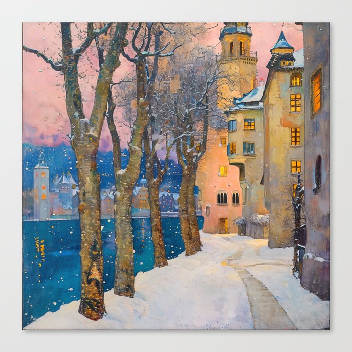 Winter in the Old Capital Canvas Print