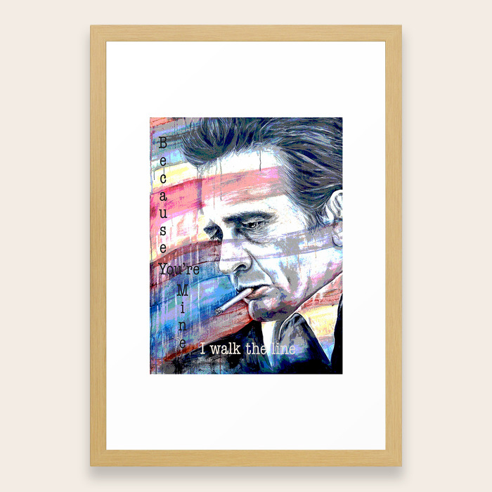 Johnny Cash Painting I Walk The Line Framed Art Print By Rockstarartist Society6