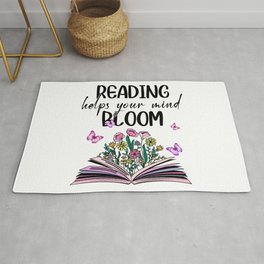 Reading Helps Your Mind Bloom Area & Throw Rug