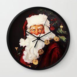 Portrait of Saint Nick Santa Clause Christmas Wall Clock