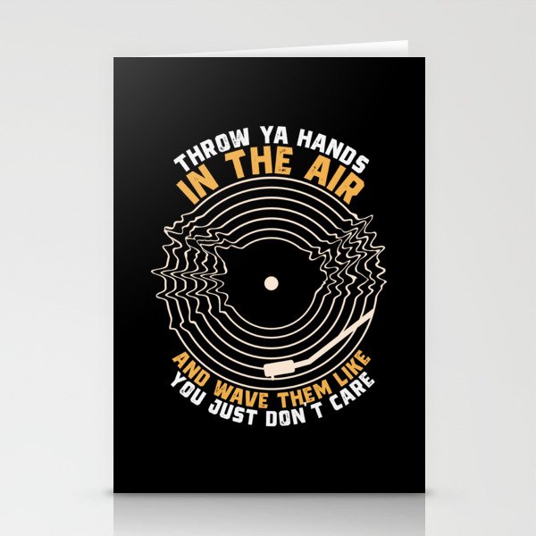 Throw Ya Hands In The Air Retro Vinyl Stationery Cards