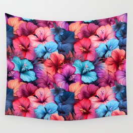 #37 Floral Pattern. Hibiscus Flower Pattern Wall Tapestry