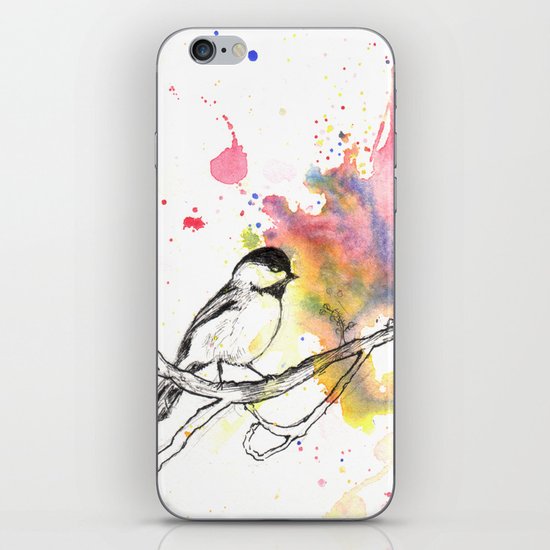 Chickadee in a Splash of Color iPhone & iPod Skin