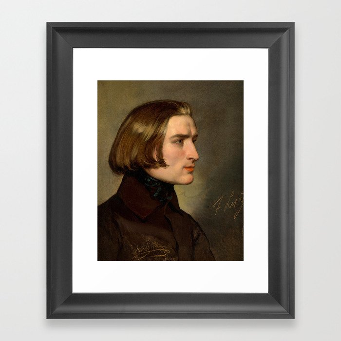 Portrait of the Composer Franz Liszt, 1838 by Friedrich von Amerling Framed Art Print