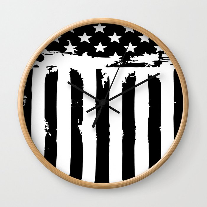 Grunge American Flag Wall Clock