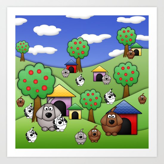 Billy, Bob & Fido. Art Print