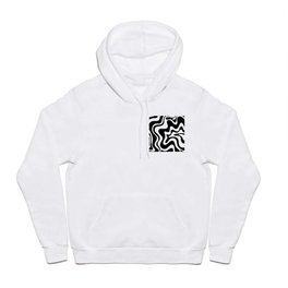 Liquid Swirl Abstract Pattern in Black and White Hoody