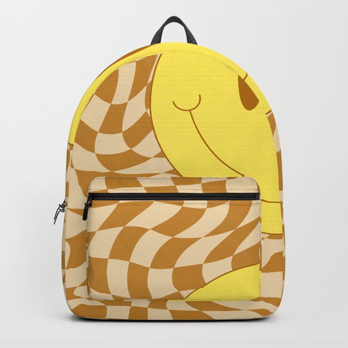 Goldie smiley wavy checker Backpack