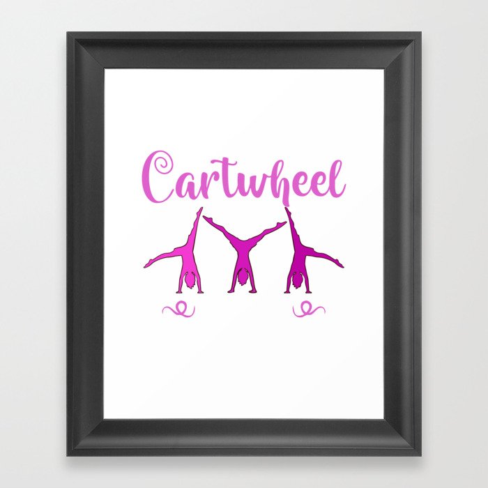 Cartwheel Gymnastic Cartwheeling Athletes Gymnast Framed Art Print