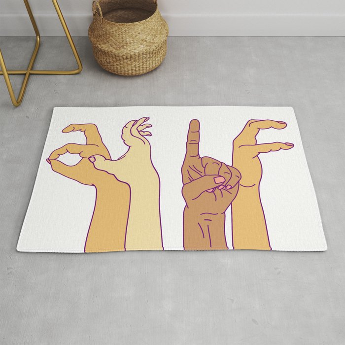 AS IF - hand signs Rug