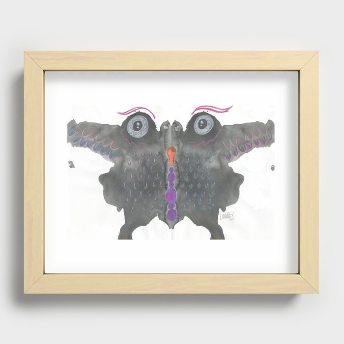 InkBlot Monster 1 Recessed Framed Print