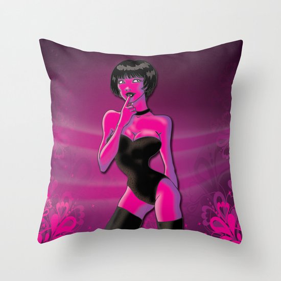 Pink Lady Throw Pillow