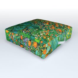 Gustav Klimt - Farm Garden with Sunflowers Outdoor Floor Cushion