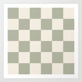Checkered (Sage Cream) Art Print