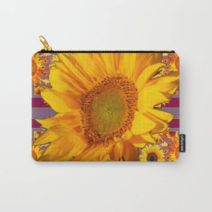 Awesome Patterned Golden Sunflower Art Carry-All Pouch
