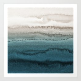 WITHIN THE TIDES - CRASHING WAVES TEAL Kunstdrucke | Monikastrigel, Teal, Nature, Green, Painting, Minimal, Ocean, Waves, Scandi, Fading 